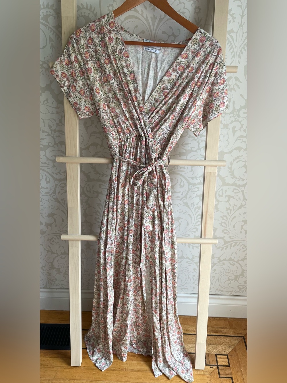 Simons faux wrap dress